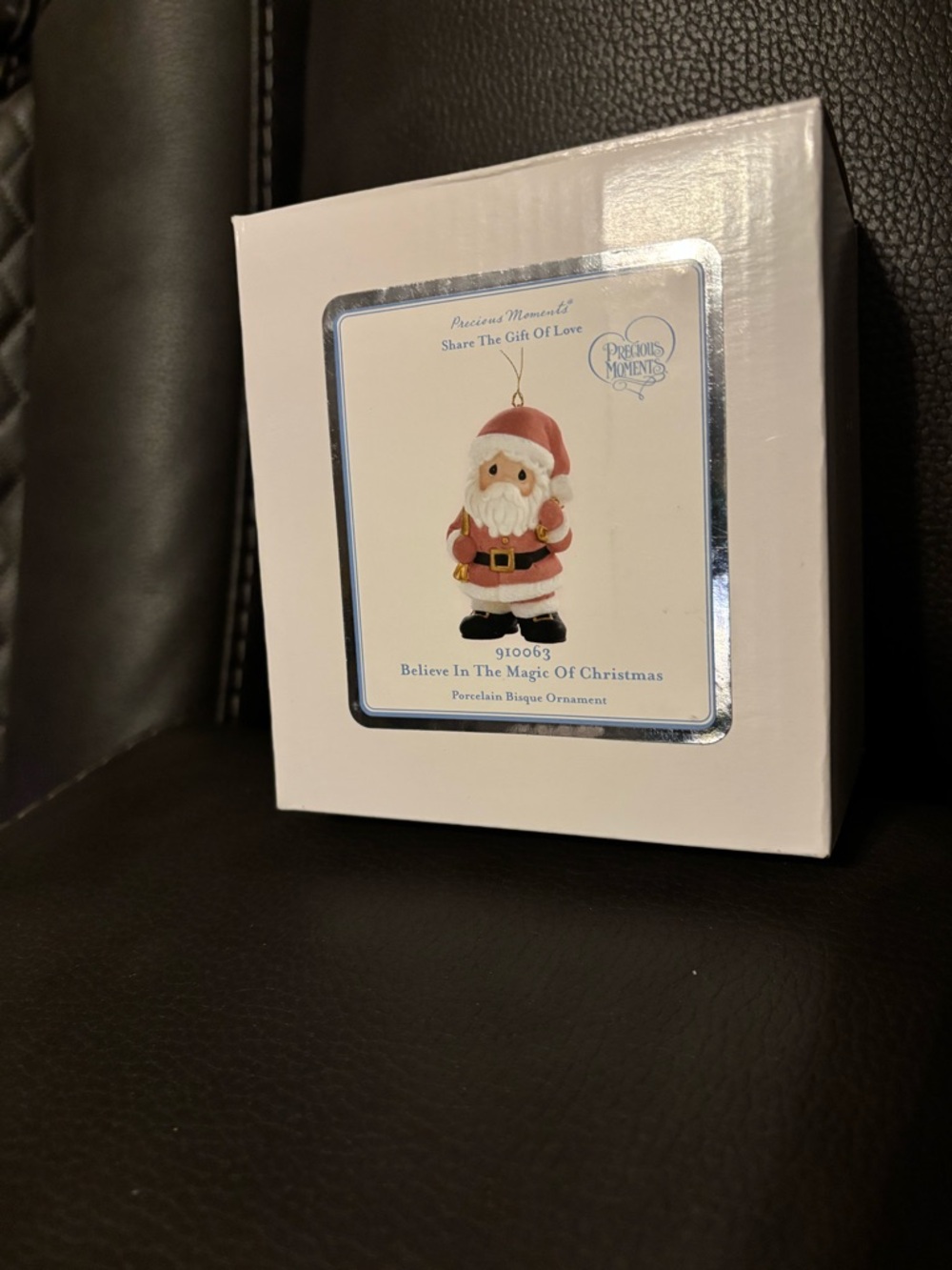 Precious Moments Red White Santa Porcelain Ornament